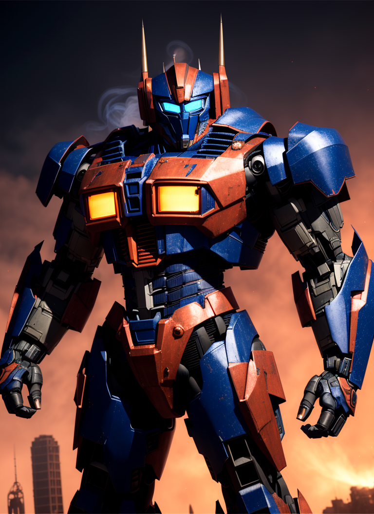 08754-3362318736-(night scene), upper body portrait of giant opt-6000 with mouthplate standing in battle pose with a gun in his hand, detailed ae.png